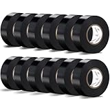 COLOGO 12 Pack Black Electrical Tape Waterproof, 3/4 in x 66ft, Industrial Grade UL/CSA Listed High Temp Electrical Tape Electric Super Vinyl