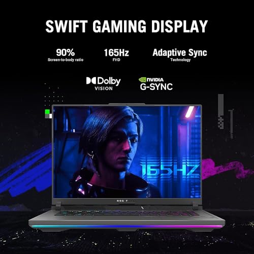 Image of ASUS-ROG Strix G16-Gaming Laptop, 16 inch 165Hz Display,Intel i9-13980HX(24-core), NVIDIA GeForce RTX 4070, 32GB DDR5 RAM, 2TB SSD, Backlit Keyboard, Windows 11 Pro, & Microsoft Office Lifetime License