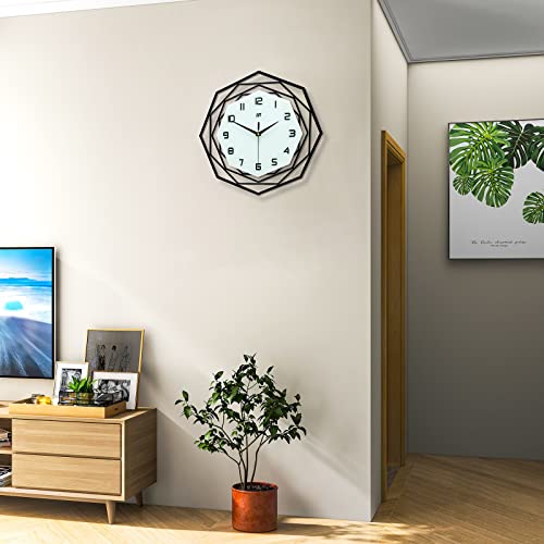 Jujuda Large Wall Clock For Living Room Decor Modern Big Wall Clock For Kitchen Bedroom Home Decoration Extra Giant Black Wall Clock Battery Operated For Dining Room Bathroom Office Decorative 18 Inch #TOP5