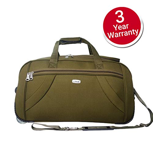 Image of Timus Club Mumbai 65CM /24 inch Check-in Miltary Green 2 Wheel Duffle Trolley Travel Bag /Best Duffle for Men /Soft Sided Luggage /Light Weight Bags /Duffle Bags for Women