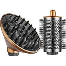 Large Round Volumizing Brush Gold and Large Diffuser Nozzle Gold for Dyson Airwrap