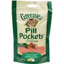 Greenies Pill Pockets Feline 1.6 oz Salmon 45pcs. Treats & Catnip