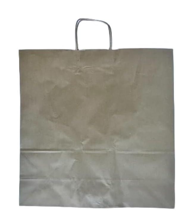 18x7x19 inches Jumbo Brown Kraft Paper Bags with Handles Perfect for Shopping, Grocery Bags, Gift Bags (200)