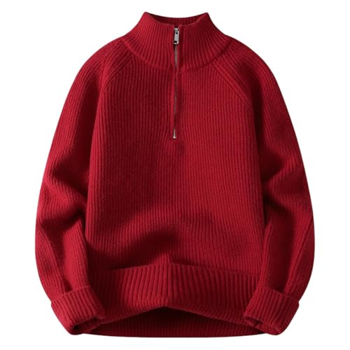 Pull classique en tricot pour homme en maille premium à col montant d'automne