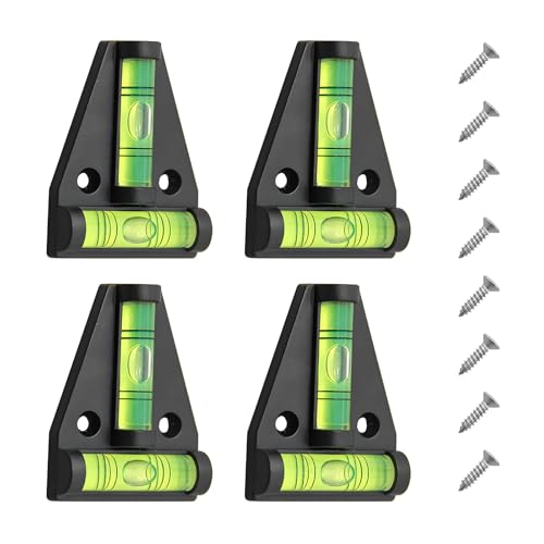 Yourkar 4 PCS Magnetic RV Levelers, T Shape Level Bubble Levels with Screws Mounting, Multipurpose Stablilization Levelers for RV, Camper, Truck, RV Parts Accessories