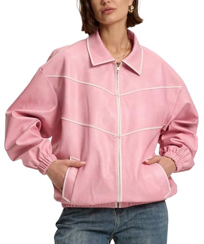 Bakyarder Womens Oversized Y2K Faux Leather Jackets Vintage Plus Size Fashion Motorcycle Coats Fall Fashion Outfits 2025
