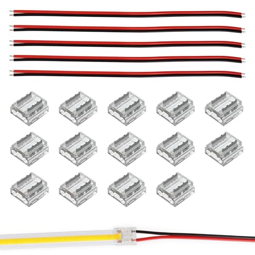 Connecteur LED COB 8mm pour réparer et prolonger un ruban lumineux sans souder