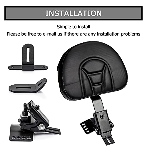 PSLER Plugin Fahrer Rückenlehne Für Touring Modelle 1997-2022, Verstellbares Fahrer-Rückenlehnen Polster Sissy Bar Mit Einer Geschlitzten Basis(Schwarz)