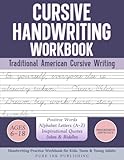 Cursive Handwriting Workbook: 100+ Positive Words, Alphabet Letters (A–Z), Inspirational Quotes, Jokes & Riddles - Learn Cursive Writing with Tracing ... Practice for Kids, Teens & Young Adults