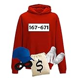 Hoodie Panzerknacker Kids Wunschnummer Kostüm-Set Karneval Kinder XS-XL 98-152 Fasching Party, Größe:152-XL (12-13 Jahre), Logo & Set:Standard-Nr./Set deluxe+ (167-761/Hoodie+Cap+Maske+Hands.+Beutel)