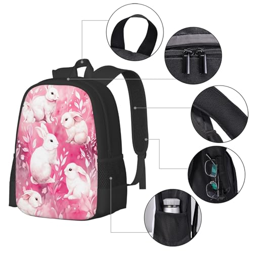 Mochila rosa de conejito de 16,5 pulgadas para el día a día 3