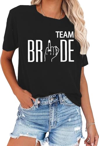 Women Bride Shirt Bachelorette Party T-Shirt Funny Bridesmaid Tee Tops Wedding Party Shirt4