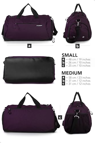Fitgriff® Sporttasche & Reisetasche für Damen und Herren - mit Schuhfach & Nassfach - Tasche für Sport, Fitness & Reisen - Trainingstasche, Gym Bag (Mulberry, 58 x 31 x 31 cm (Medium))