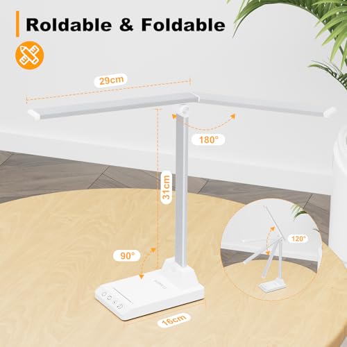 Miniatura 8 de Lámpara Escritorio, Flexo Led Escritorio Con 2500mah Batería, 5 Modos,10 Niveles De Brillo Lámpara Escritorio Led, Temporizador De 30 60min Lampara Escritorio Led, Función De Memoria Flexo Escritorio