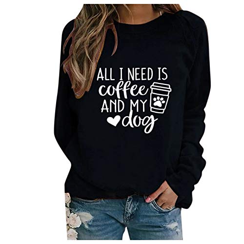 Image of Generisch Sweaters for Girls Print Women's Sleeve Jumper Casual O-Neck Shirt Women's Blouse Halloween Women's Jumper, black, L