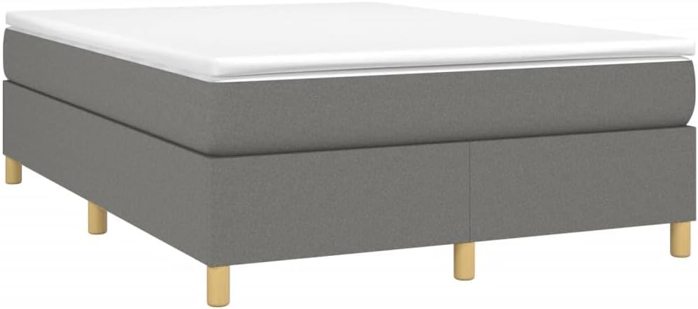 Dark Gray Queen Bed Frame with 100% Polyester Fabric Upholstery, Engineered Wood Platform Foundation, Sturdy Slatted Design, Easy Assembly, Modern Minimalist Bedroom Furniture