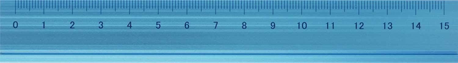 Slip-On B-DAR-2802 Aluminum Ruler, 5.9 inches (15 cm), Blue, Line Drawing, Simple, 0 cm Notation, Cutter Ruler, Aluminum, Gift