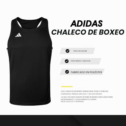 Adidas Chaleco de Boxeo Base Punch con Tejido Transpirable Blanco Talla L 2