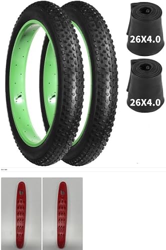 2 PCS 26 x 3.0 Fat Bike Tire Set, Folding 26 Inch Bike Tires 26x3.0 Bike Tubes w