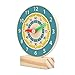 GUYAQ Horloge d'apprentissage Horloge d'enseignement et de démonstration Horloge mathématique en Bois Bleu Modèle d'aide à l'enseignement Jouet Éducation Ressources d'apprentissage pour Les Enfants