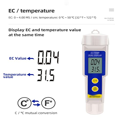 Testeur de conductivité et température du sol CE 2 en 1 de 0 à 4 ms/cm - 5