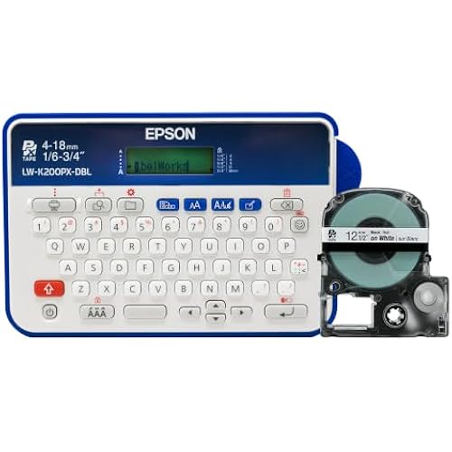 LABELWORKS Epson LW-K200PX-DBL Keyboard Label Maker - Dark Blue