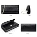 DETARA Woven Evening Clutch Purse for Women Fashionable PU Leather Handbag Stylish Shoulder Bag Ideal for Wedding Party and Prom (Black 7018)