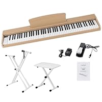 最終価格❗️電子ピアノ　88鍵盤　ベージュ　X脚スタンド　MIDI対応　ワイヤレス 電子ピアノ02 オークベージュ 88鍵盤 MIDI対応 USB Type-C SUS