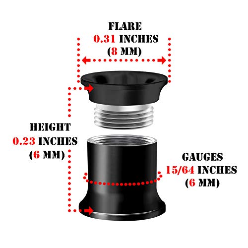 Internally Threaded Surgical Steel Black Double Flared Tunnel Piercing Jewelry Stretcher Ear Plug Earring Lobe Tunnel2