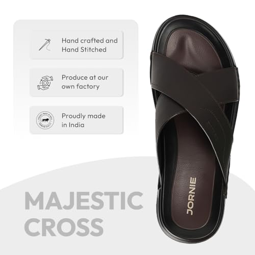 Image of Majestic Cross Strap Sandals | Structured Cross Band Design | Slip-On Entry | Textured Upper Finish | Flexible Sole Build |For Indoor Wear & Relaxed Outings