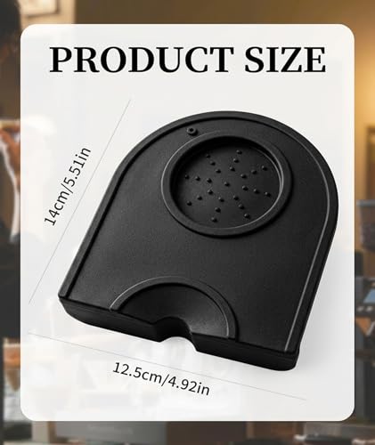 Image of Coffee Accessories, Black Coffee Tamper Mat for Espresso Machine, Non-Slip Silicone Tamping Pad for Home and Professional Use, Kitchen Countertop Protection Tool, 21 cm x 15 cm x 3 cm Dimensions