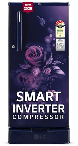 LG 185 L, 4 Star, Smart Inverter, Direct Cool Single Door Refrigerator (GLD1945ZOBE, Blue Euphoria, Base stand with Drawer)