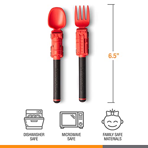 Dinneractive Utensil Set For Kids – Red Firefighter Themed Fork And Spoon For Toddlers And Young Children – 2-Piece Set #TOP5