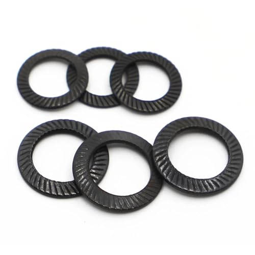 Lfang-�V�[�����b�V���[ M3 M4 M5 M6 M8 M10 M12 M14 M16 Black Carbon Steel Lock Washers With Doule Faced, �ϖ��Ր��ƑϐH��(M8 10pcs)