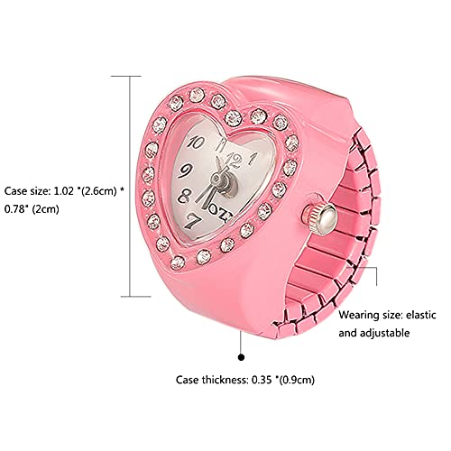 jewelrywe men women finger watch round analog easy read quartz finger rings watches adjustable size