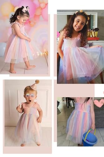 Baby Girls Tutu Dress Toddler Infant Sleeveless Layered Princess Tulle Dress Summer Beach Wedding Party Dresse (Multicolor, 2-3T)
