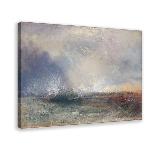 Impression sur toile Stormy Sea Turner cadre élégant pour bureau