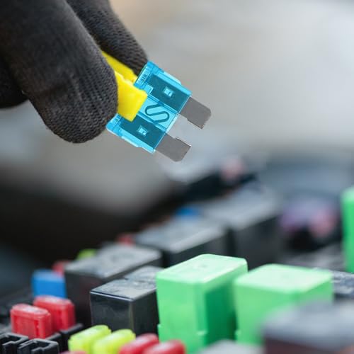 Kit de 50 fusibles mini automotrices para auto, RV y motorhome, repuestos compactos de protección eléctrica, material zinc y policarbonato, marca BUGUUYO miniatura 7