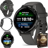 Garmin 010-02785-00 Venu 3S Health Fitness GPS Smartwatch lunetta in acciaio con custodia grigio ghiaia 41 mm Bundle con 2 anni CPS Enhanced Protection Pack