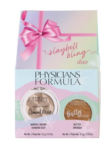 Physicians Formula Staybell Bling Duo, Rozświetlacz do twarzy z pyłem diamentowym + kremowy bronzer w mini formacie podróżnym
