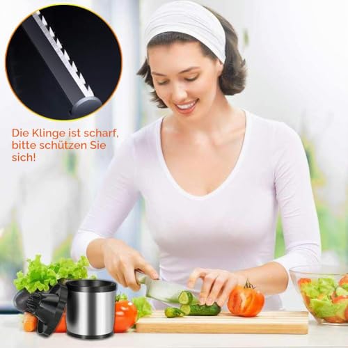 Foto von XREXS Gemüsenudeln Spiralschneider Edelstahl Spiralschneider Hand mit Bürste, Gemüsespaghetti Gemüsehobel für Karotte, Gurke, Zucchini