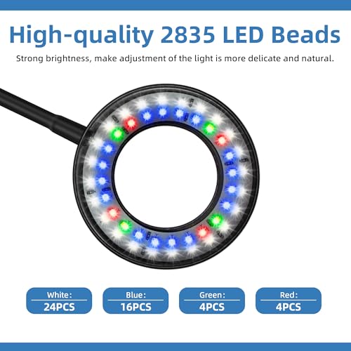 Image of DaToo Clip On Aquarium Light with Timer Small USB Fish Tank Light 8W Dimmable Full Spectrum Lamp for Betta Tank Adjustable Timer Dimmer Multi-Color LED (Adapter NOT Included)