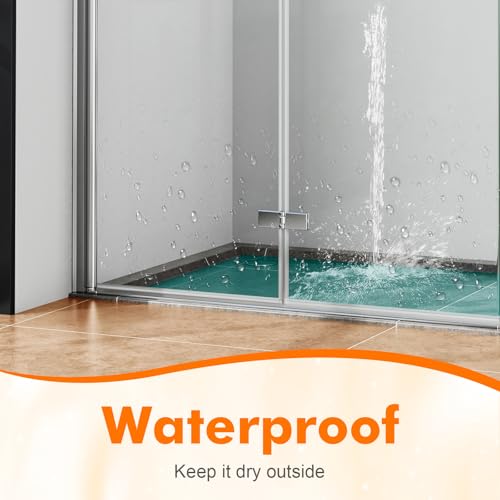 Ibergrif M102-100 Duschdichtung für 5-8mm Glastüren,2 Stück 100cm Verlängerter Wasserabweiser, Perfekter Passform, Duschtürdichtung für alle Duschtüren, Wasserdicht