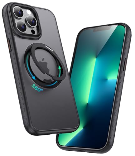 Image of for iPhone 13 Pro Case, Compatible with MagSafe, Slim Shockproof Military-Grade Rugged Protective Case with Stand, Camera Control, Comfort Grip (A-Black, iPhone 13 Pro)