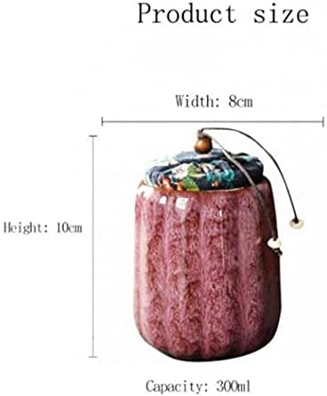 Vintage Tea Caddy Jar Kitchen Home Decoration Canister Jar with Sealed Lids Ceramic Storage Jars for Tea, Spices, Coffee (Dark red)