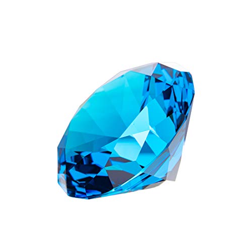 Presse-papier en cristal taillé Longwin bleu ciel 80mm, objet déco haut de gamme pour bureau