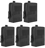 Molle Pouche, 5pc Tactical Molle Pouches Gadget EDC Pouch Hanging Waist Pocket for Hunting Sport Bla