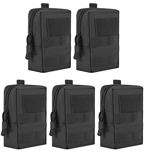 Molle Pouche, 5Pc Tactical Molle Pouches Gadget Edc Pouch Hanging Waist Pocket For Hunting Sport Black #TOP5