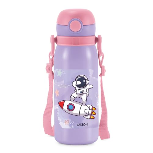 Image of MILTON Torque 650 ISI Certified Stainless Steel Water Bottle, Leak Proof, Rust Proof, Single Walled,1 Yr Warranty, Ideal Sipper Water Bottle for School Kids Bottle, 625 ml, Purple (Astronaut)