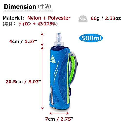 Azarxis Handheld Water Bottle And Phone Case For Running/Walking, Quick Grip Handheld Soft Flask 17Oz With Hand Strap Hydration Pack For Runners And Athletes (Black) #TOP1